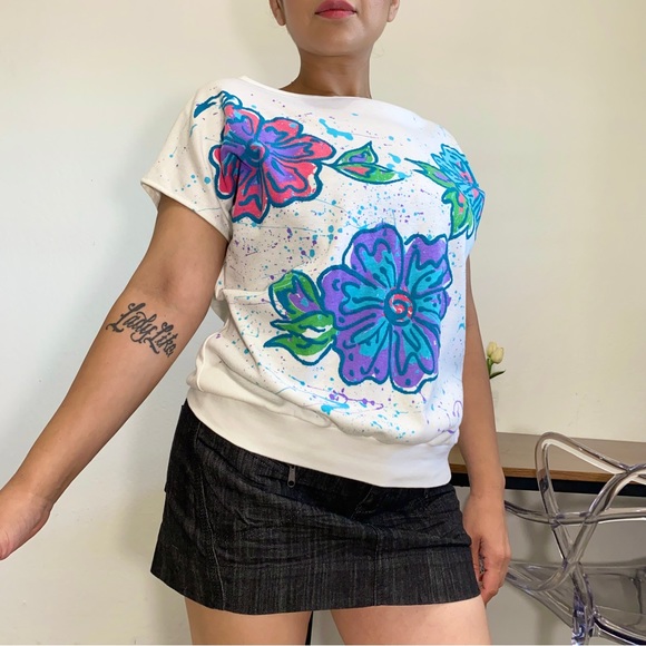 Jane Colby Women’s M Floral Vintage Puff Print Short Sleeve T Shirt - Picture 8 of 8